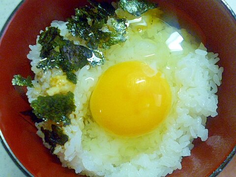 簡単♪朝ごはん♪焼き海苔とおろし生姜の卵かけご飯